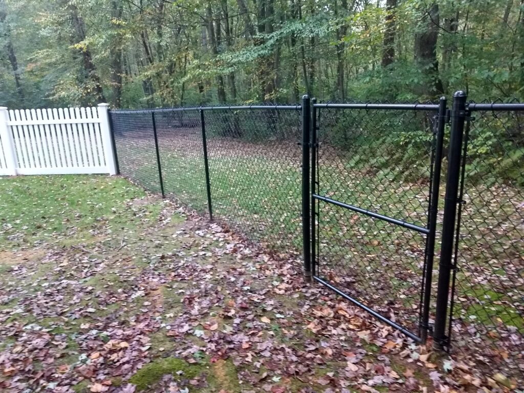 5_ H Black Vinyl Coated Chain Link Gate