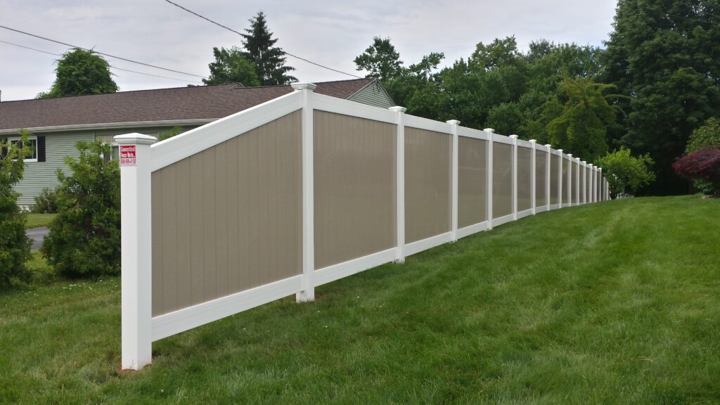 6_ H Two-Tone Solid Privacy Vinyl Fence