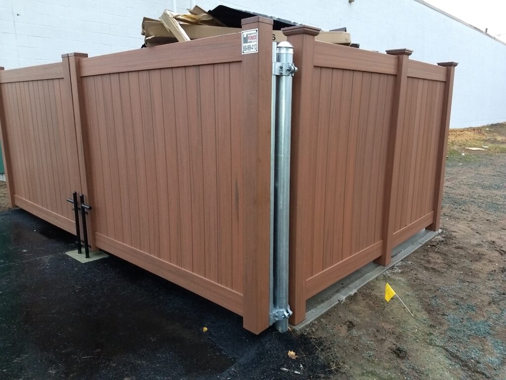 Commercial Cedar Grain Vinyl Dumpster Enclosure