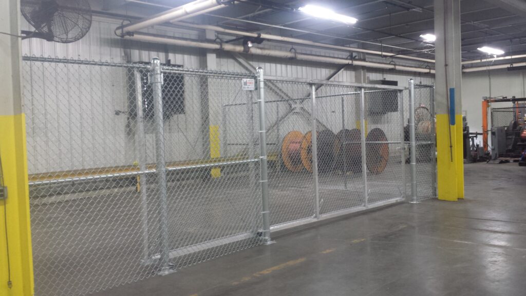 Interior Galvanzied Chain Link Fence and Slide Gate