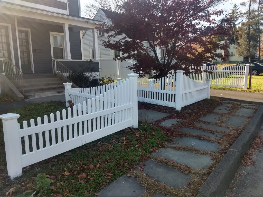 Solid White Picket Vinyl Entranceway